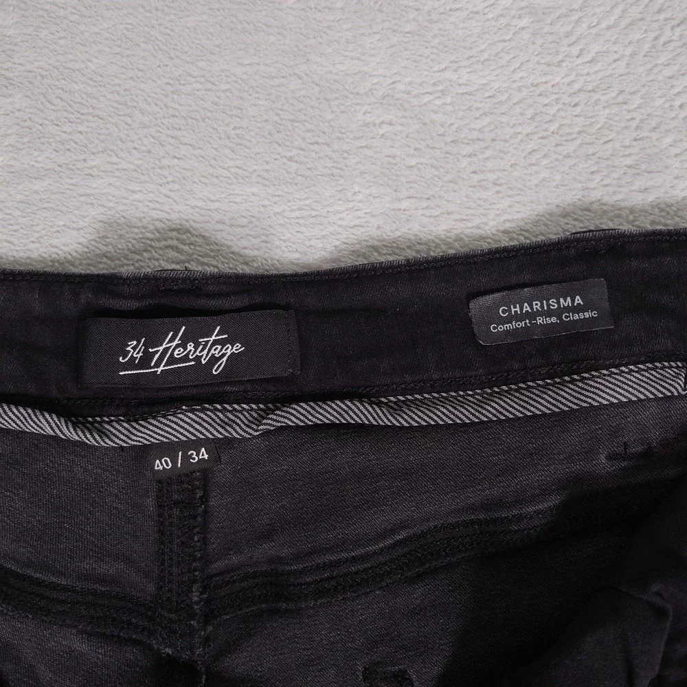34 Heritage Charisma Jeans Mens 40 X 34 Black Comfort Rise Classic Straight